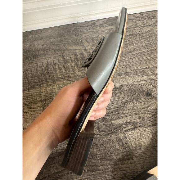 Tory Burch Womens Bombe Miller Slide Sandal Calf Leather Grey Size 7M - Picture 11 of 13